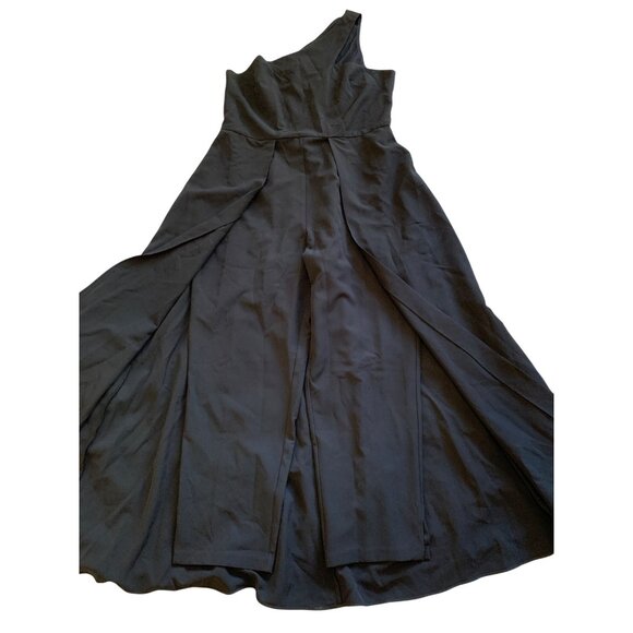 New Julia Jordan Black One-Shoulder Jumpsuit Walk Through Gown Size 16 RHH10567 - Picture 11 of 16